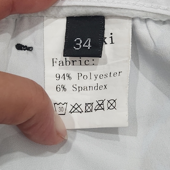 Hreski‎ Pants Mens 34x29 Blue Black Floral Print Golf Chino Straight Stretch - Picture 3 of 9